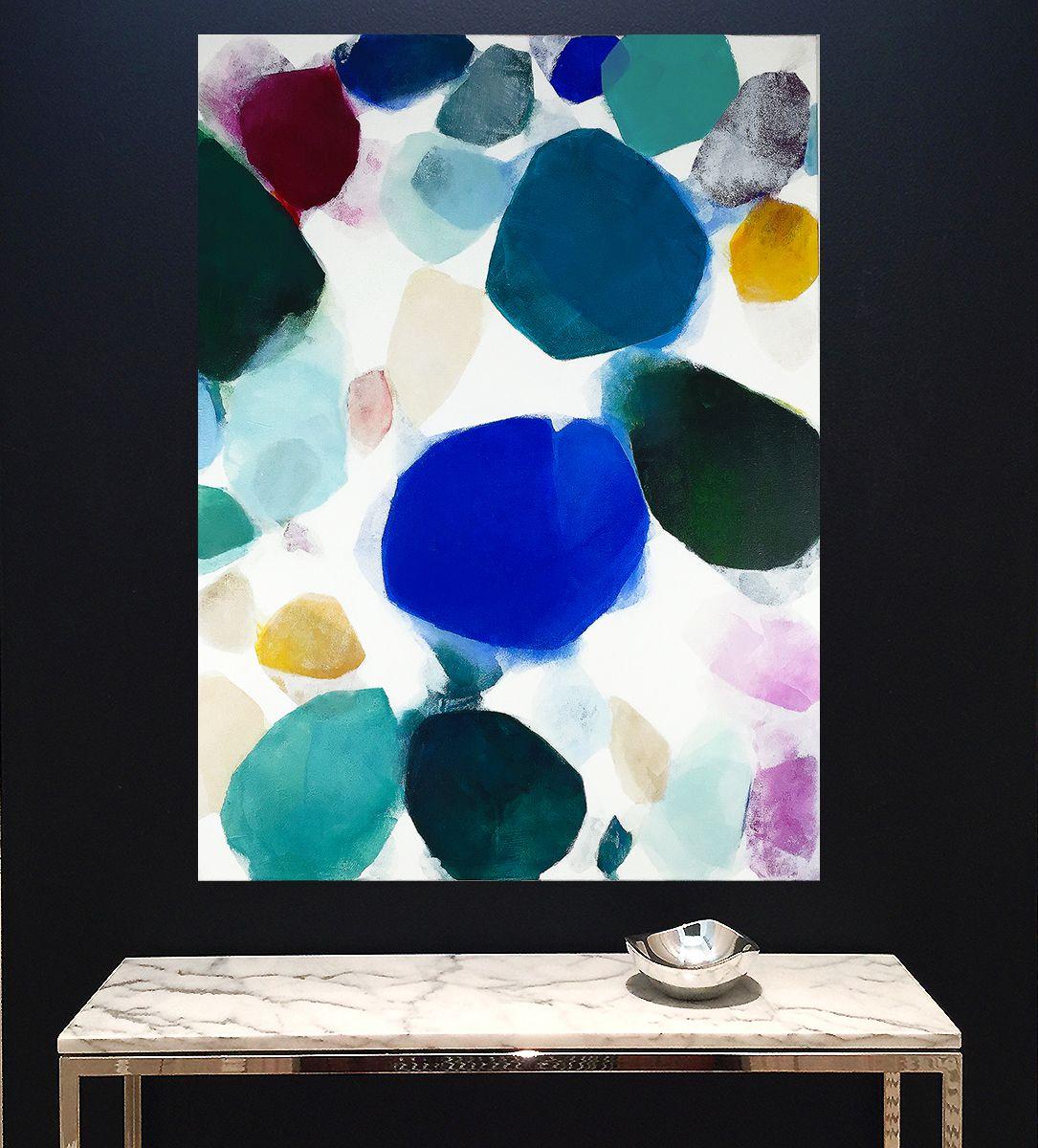 Kaleidoscope II Coastline, Peinture, Acrylique sur Toile - Abstrait Painting par Heidi Carlsen-Rogers