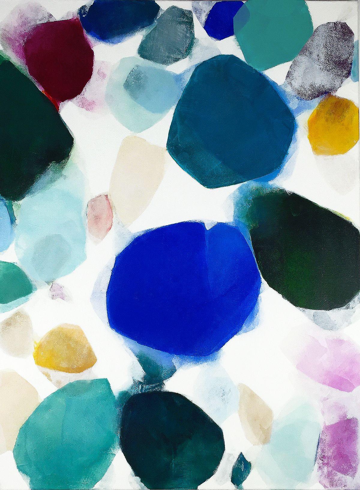 Abstract Painting Heidi Carlsen-Rogers - Kaleidoscope II Coastline, Peinture, Acrylique sur Toile