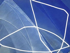 Federn (Blauer Vogel) II, Gemälde, Acryl auf Papier