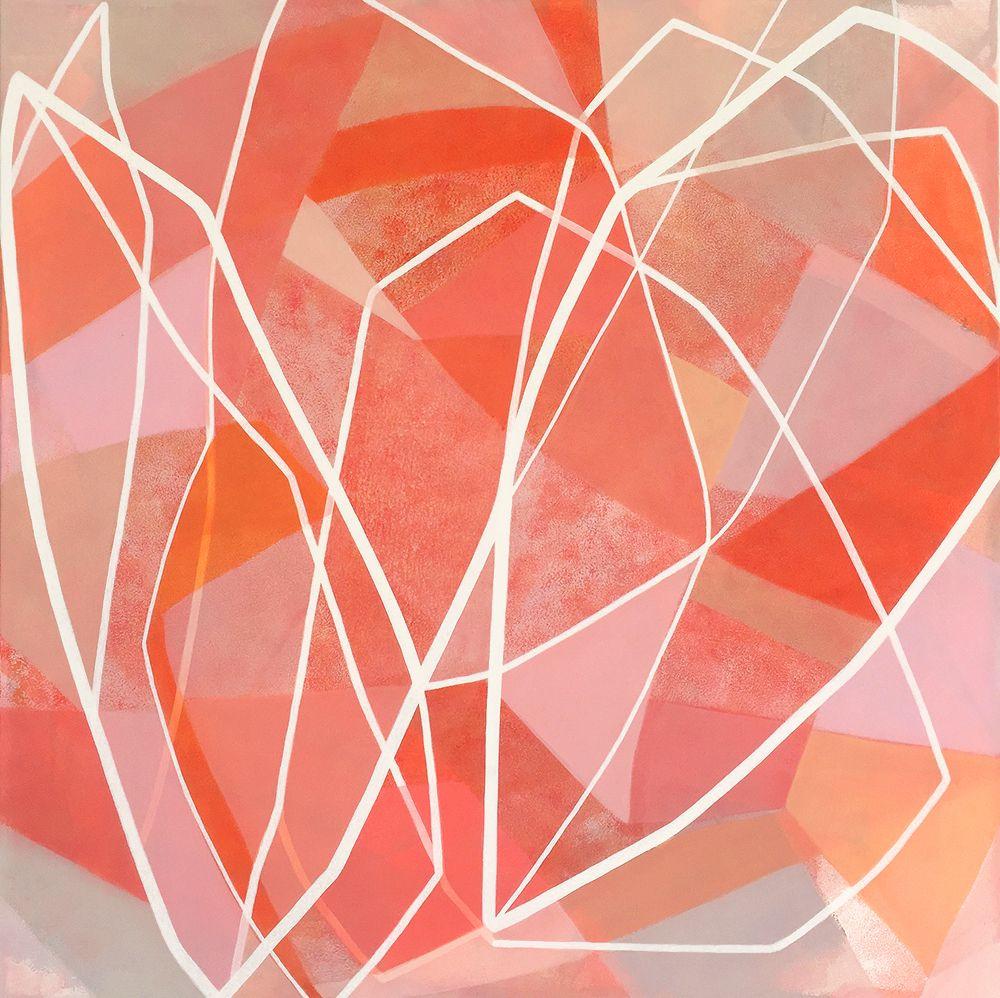 Abstract Painting de Heidi Carlsen-Rogers - Retrato floral (Dalia) II, Pintura, Acrílico sobre lienzo