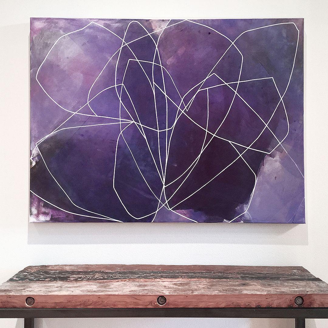 Retrato floral (Pensamiento), Pintura, Acrílico sobre lienzo - Painting de Heidi Carlsen-Rogers