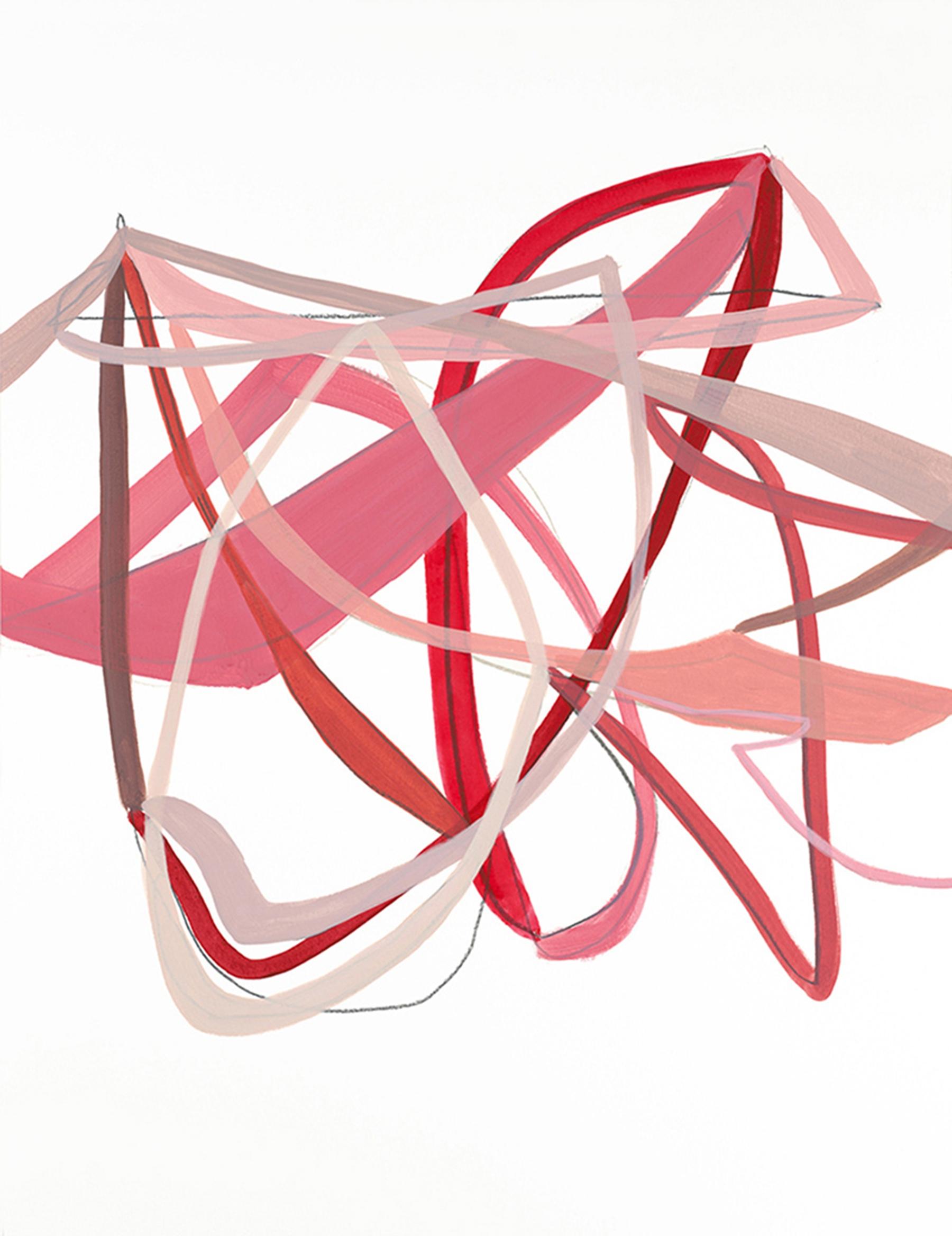 Abstract Painting de Heidi Carlsen-Rogers - Nudo de amor I (Rojo), Pintura, Acrílico sobre papel