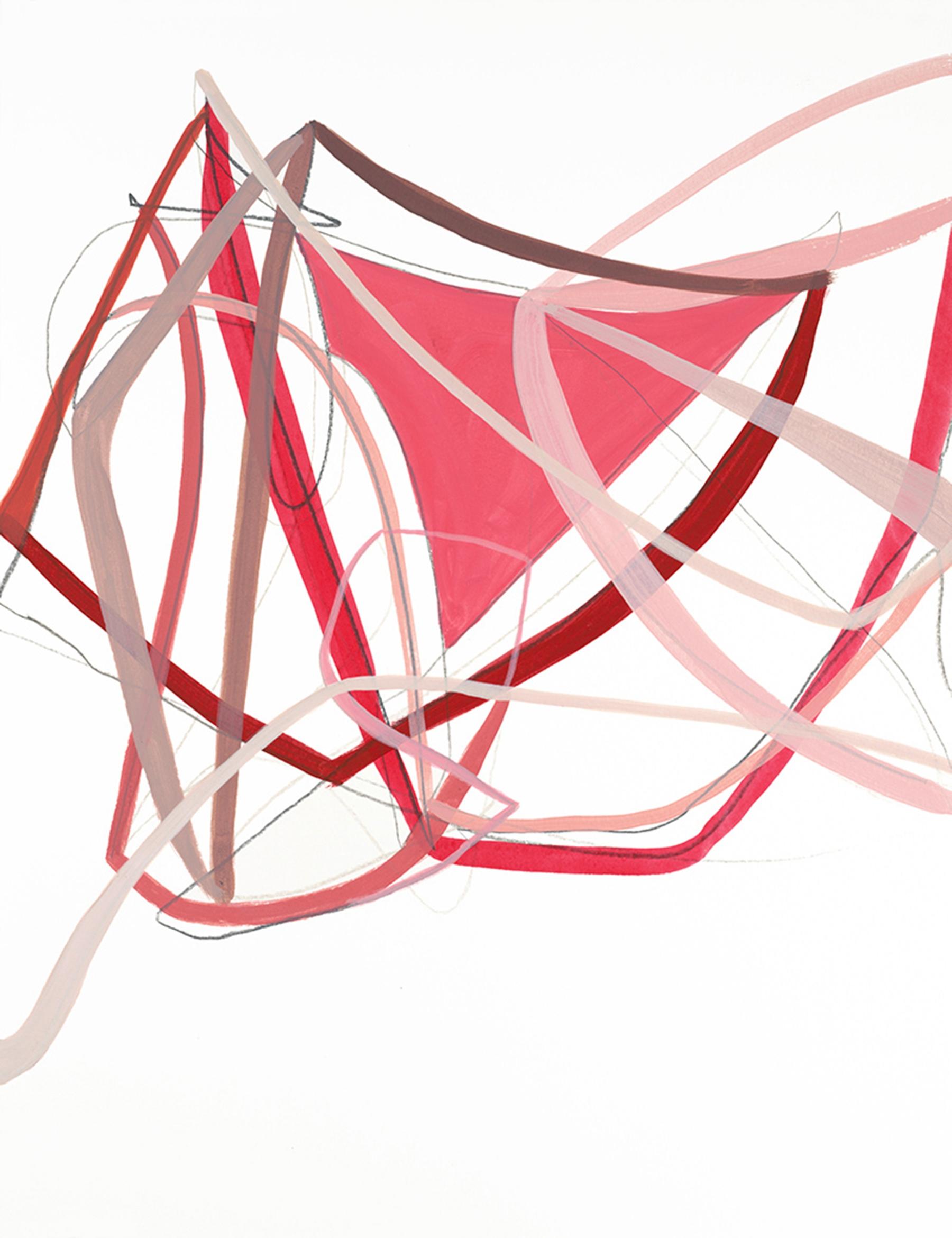 Abstract Painting de Heidi Carlsen-Rogers - Nudo de amor II (Rojo), Pintura, Acrílico sobre papel