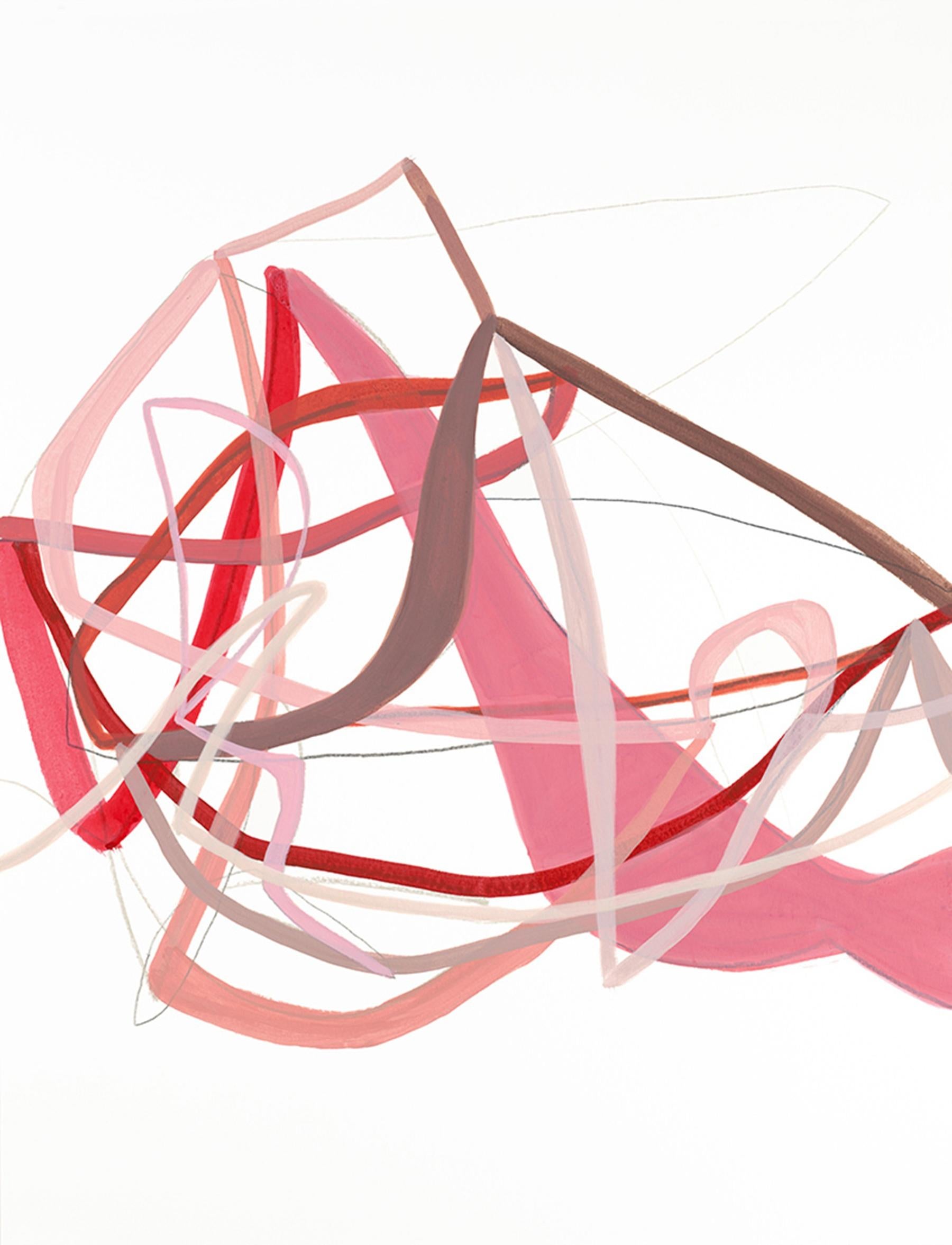 Abstract Painting de Heidi Carlsen-Rogers - Nudo de amor III (Rojo), Pintura, Acrílico sobre papel