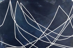 Aquarell (indigo) II, Gemälde, Acryl auf Leinwand