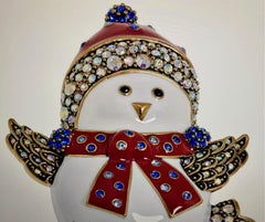 Heidi Daus Baby Snow Bird Crystal Accented Brooch Pin