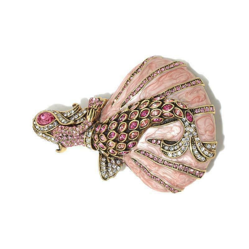 Modern Heidi Daus Beauty from the Sea Enamel and Crystal Accented Mermaid Pin Brooch For Sale