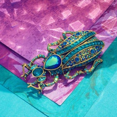 Heidi Daus Beetle Mania Crystal Accented Beetle Pin Brooch