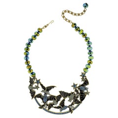 Heidi Daus Brand New Going Batty Crystal Accented Beaded Bat Necklace