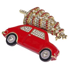 Heidi Daus Christmas Haul Crystal & Enamel Holiday Pin Brooch
