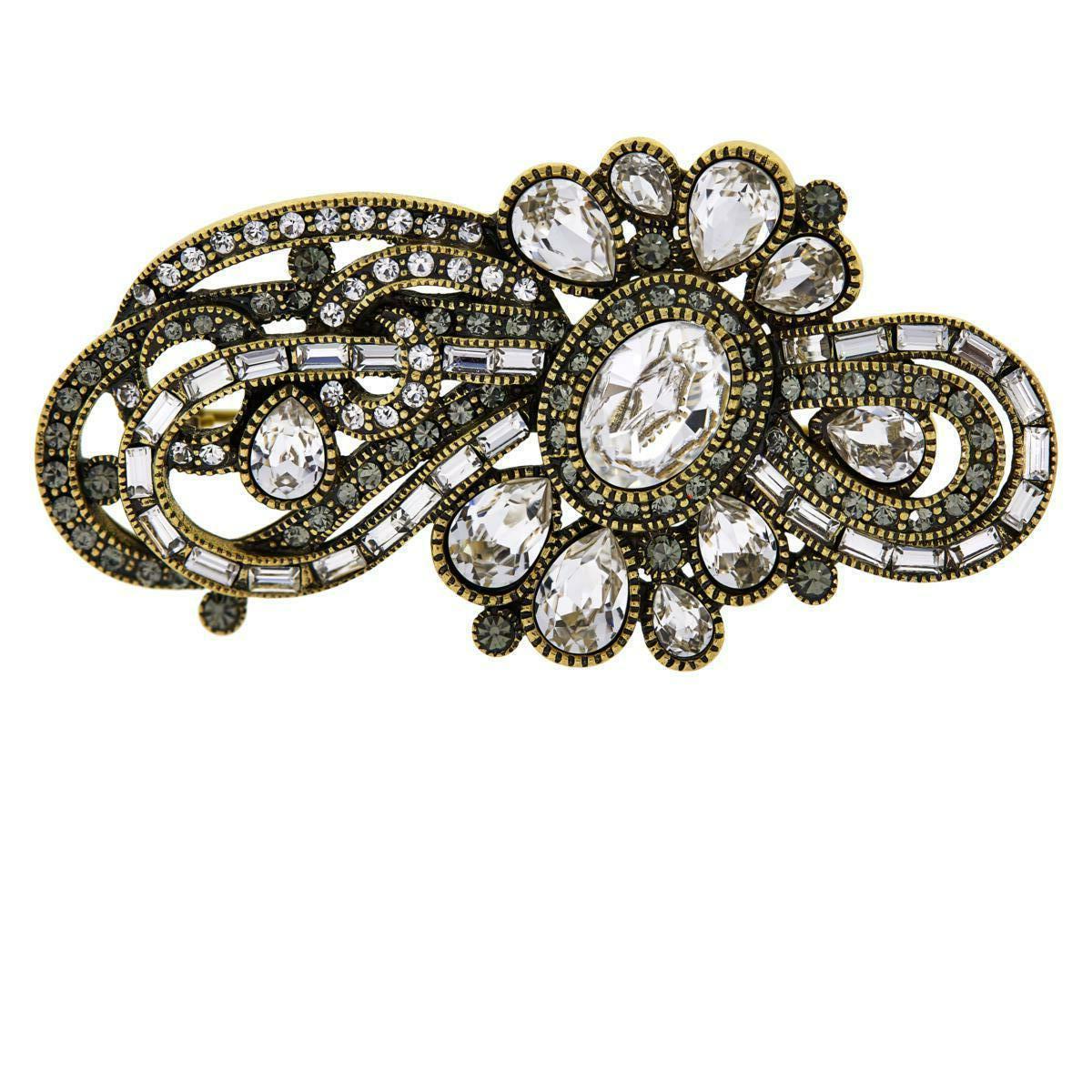 Modern Heidi Daus Classically Curated Crystal Accented Pin Brooch For Sale