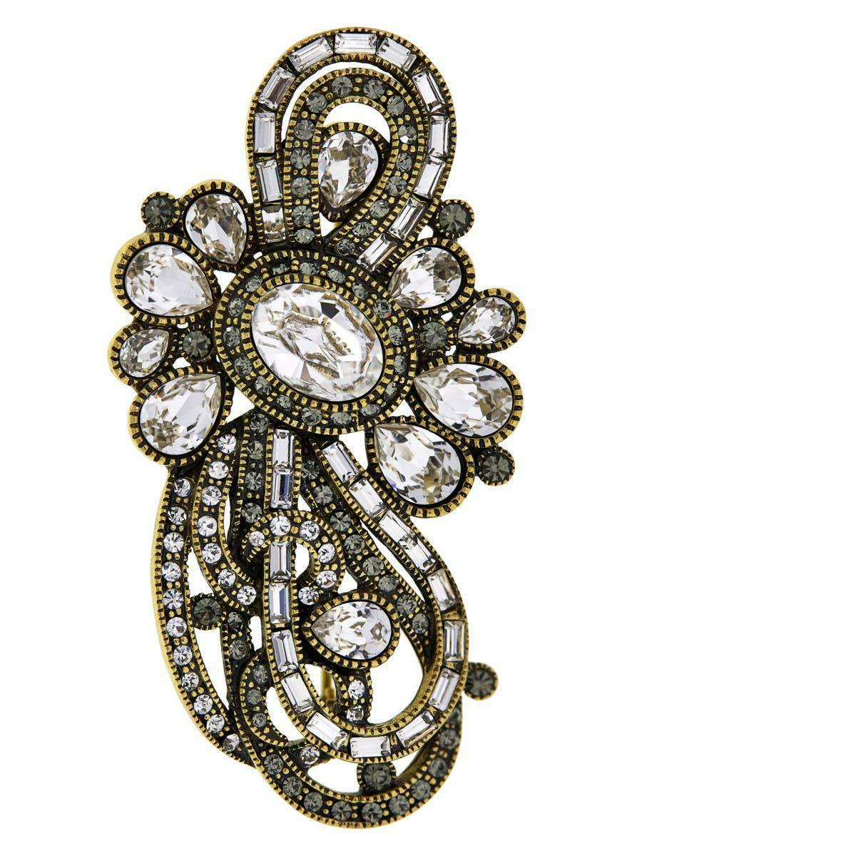 Heidi Daus Classically Curated Crystal Accented Pin Brooch For Sale 1