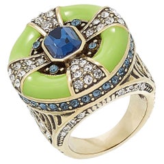 Heidi Daus Crystal Accented and Enamel Ring Green Version