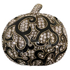 Heidi Daus Dazzling Damask Pumpkin Crystal and Enamel Pin Brooch Swarovski