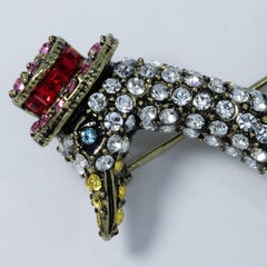 Heidi Daus Easter Bonnets Crystal Encrusted Duck Pin Brooch, Brass Tone