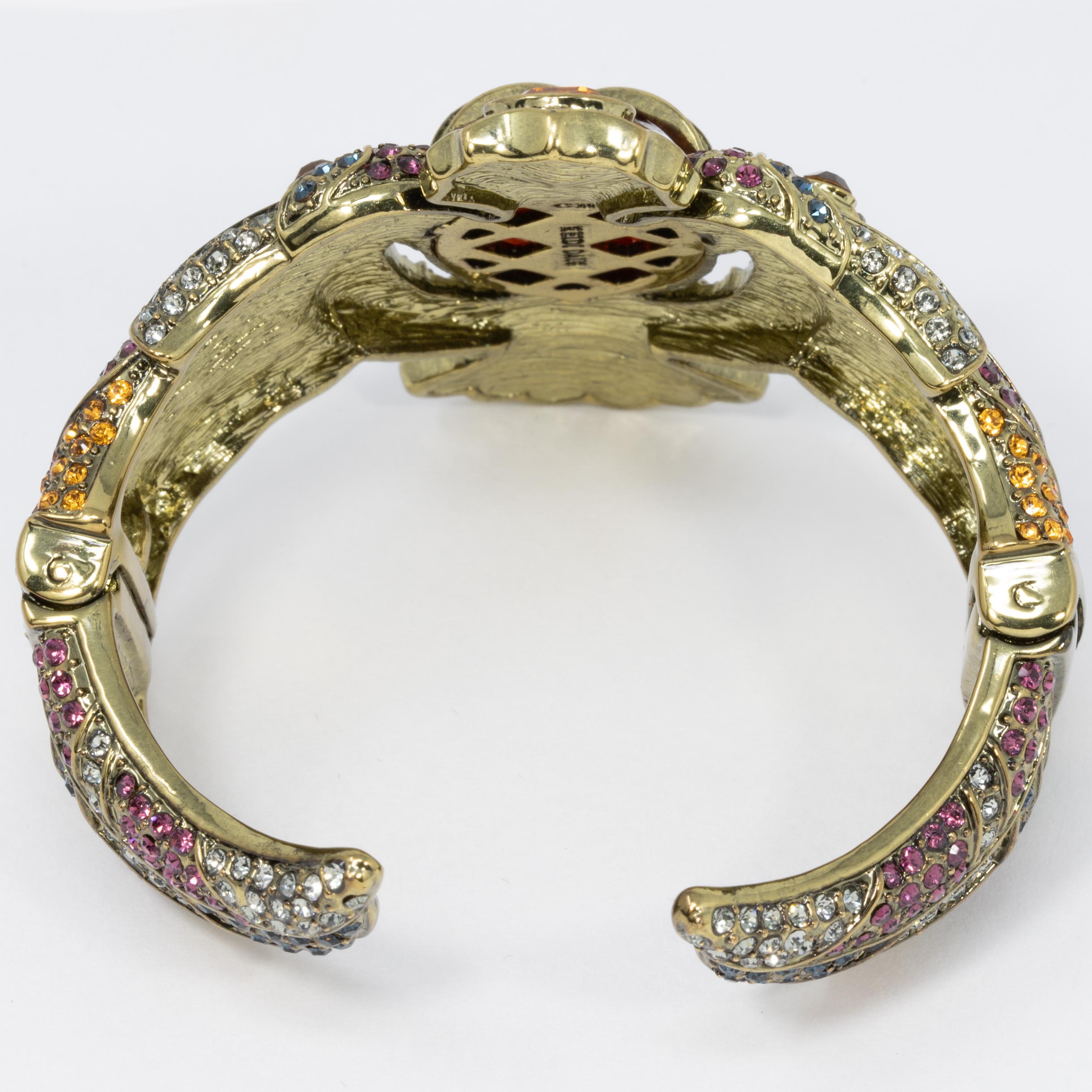 Heidi Daus Mythical Allure Crystal Cuff Bracelet, Winged Scarab Design In New Condition In Milford, DE