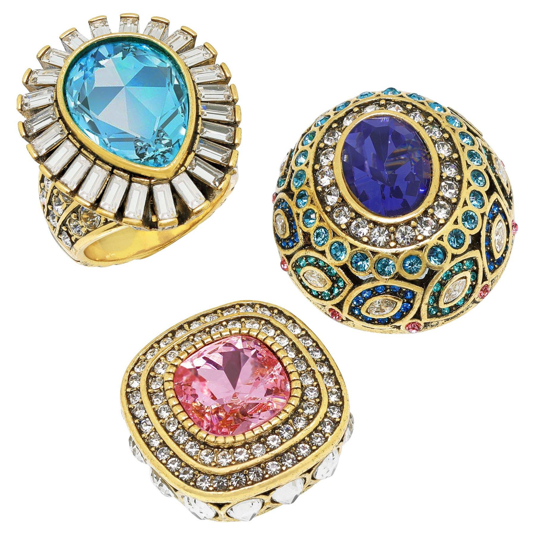 Heidi Daus Enchante Magnetic Ring Set of 3 Pink Multi For Sale 1