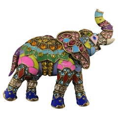 Heidi Daus Happy Elephant Crystal Accented and Enamel Pin