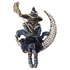 Heidi Daus Broche Witch "Heidi to the Moon" avec accents en cristal