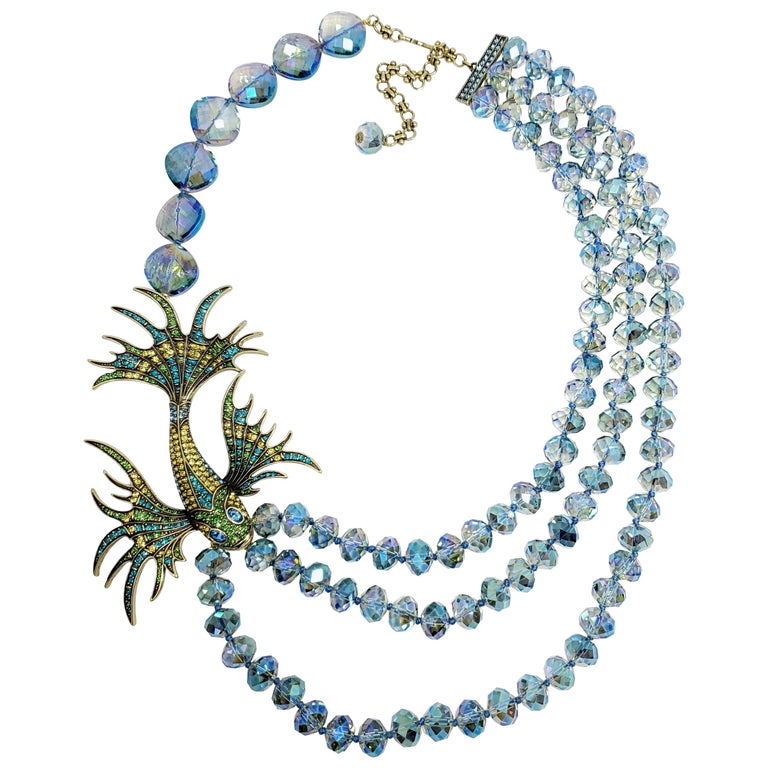 Heidi Daus "In the Swim" Multi-Strand Asymmetrical Beaded Necklace, Fish  Motif For Sale at 1stDibs | heidi daus necklace, heidi daus jewelry, heidi  daus necklaces