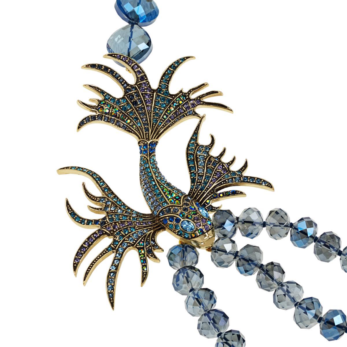 Modern Heidi Daus in the Swim Multi-Strand Beaded Necklace Rare Beauty For Sale