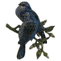 Heidi Daus Love Tauben Vögel Kristall Anstecknadelbrosche Swarovski-Kristall Selten