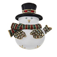 Heidi Daus Mr Snow Bird Crystal Accented Brooch Pin