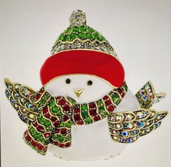 Heidi Daus Mrs Snow Bird Crystal Accented Brooch Pin