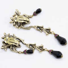 Heidi Daus Perfect Arrangement Dangling Crystal Flower Garden Clip on Earrings
