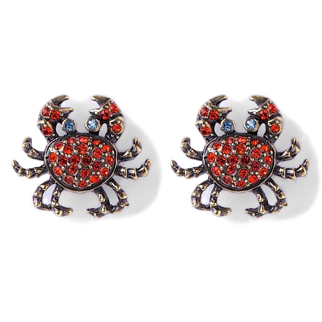 This guy is the cutest crab you will ever see!! This whimsical and dimensional crab- designed pin is encrusted with hundreds of Swarovski colored crystals.
The adorable pin will become your summertime favorite.

Crystals Color:
This piece contains