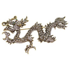Heidi Daus Shimmering Dragon Crystal Accented Dragon Pin Clear Version