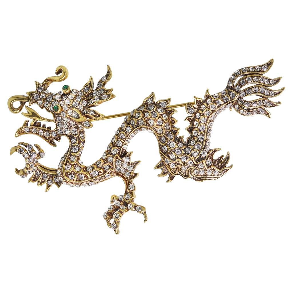 Heidi Daus Shimmering Dragon Crystal Accented Dragon Pin Clear Version For Sale