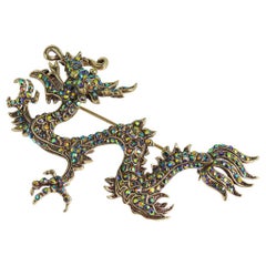 Heidi Daus Shimmering Dragon Crystal Dragon Pin AB Version