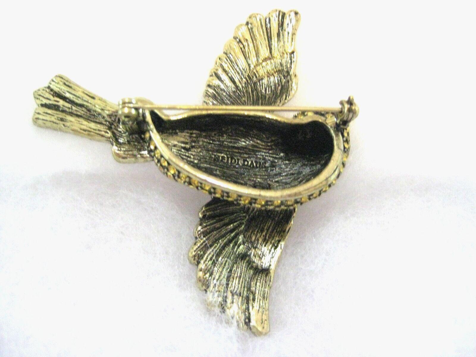 Modern HEIDI DAUS Signed Designer Sparkling Pave Crystal Swallow Bird Brooch Pin For Sale