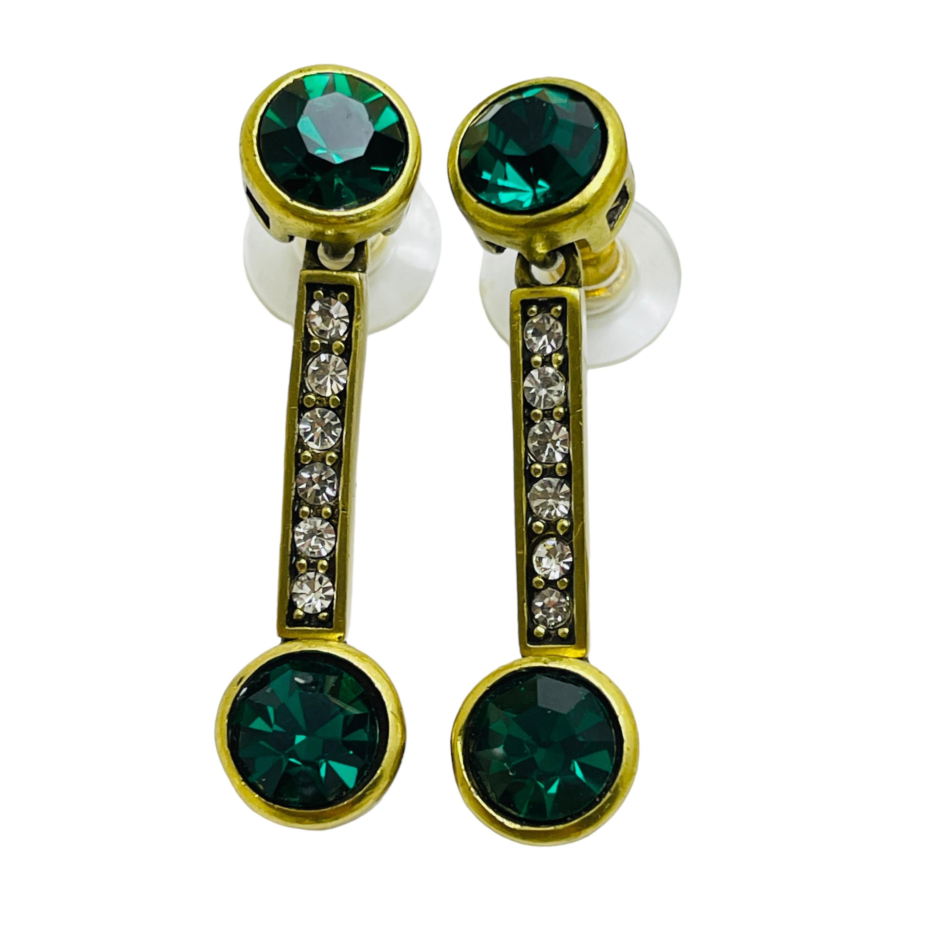 HEIDI DAUS signierte Gold-Smaragd-Kristall-Perlen-Halskette Ohrringe Designer-Set im Zustand „Hervorragend“ im Angebot in Palos Hills, IL