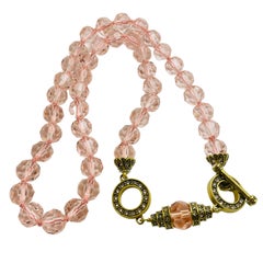 HEIDI DAUS signed gold tone crystal beaded designer necklace