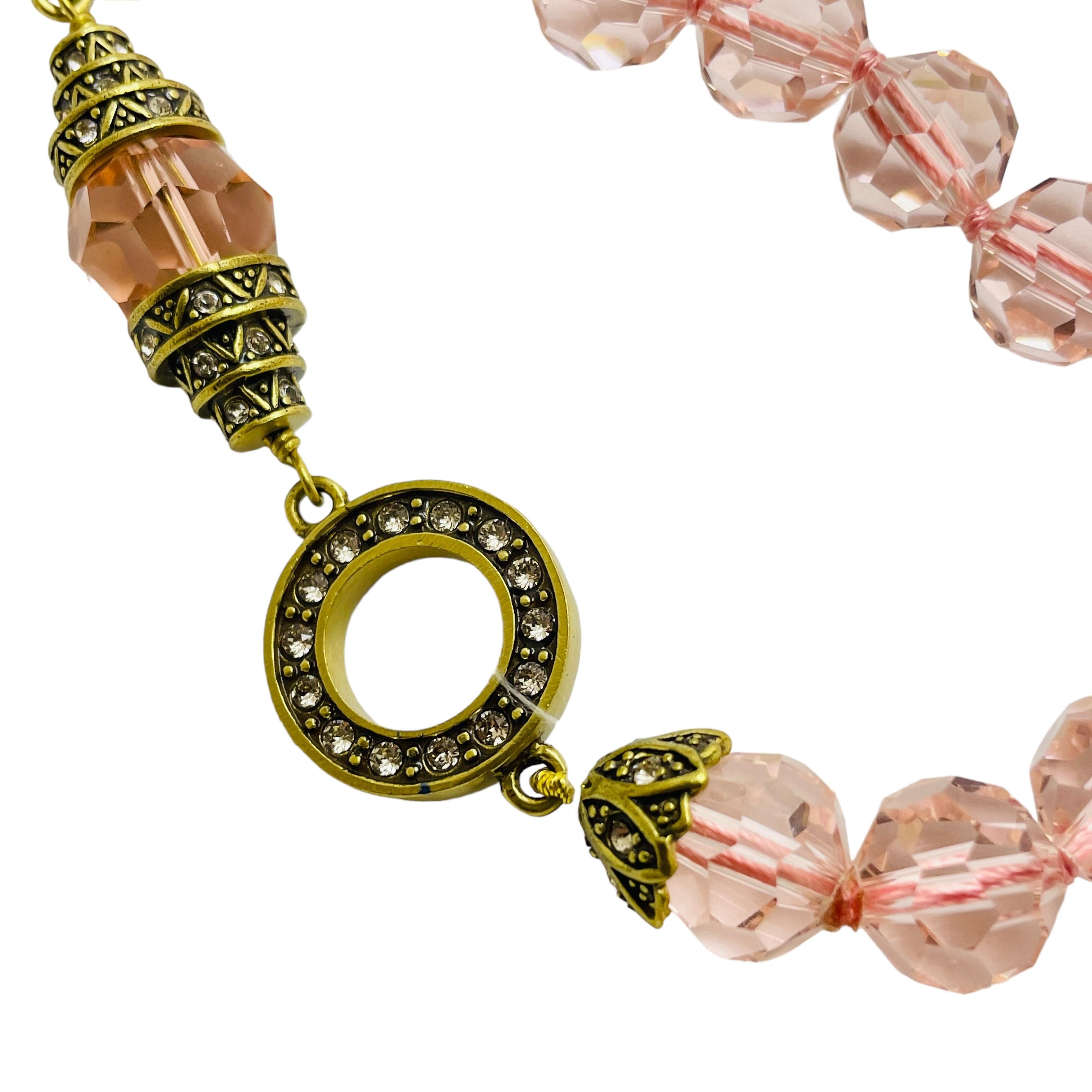 Collana firmata Heidi Daus con perline e cristalli in tonalità oro In condizioni buone in vendita a Palos Hills, IL