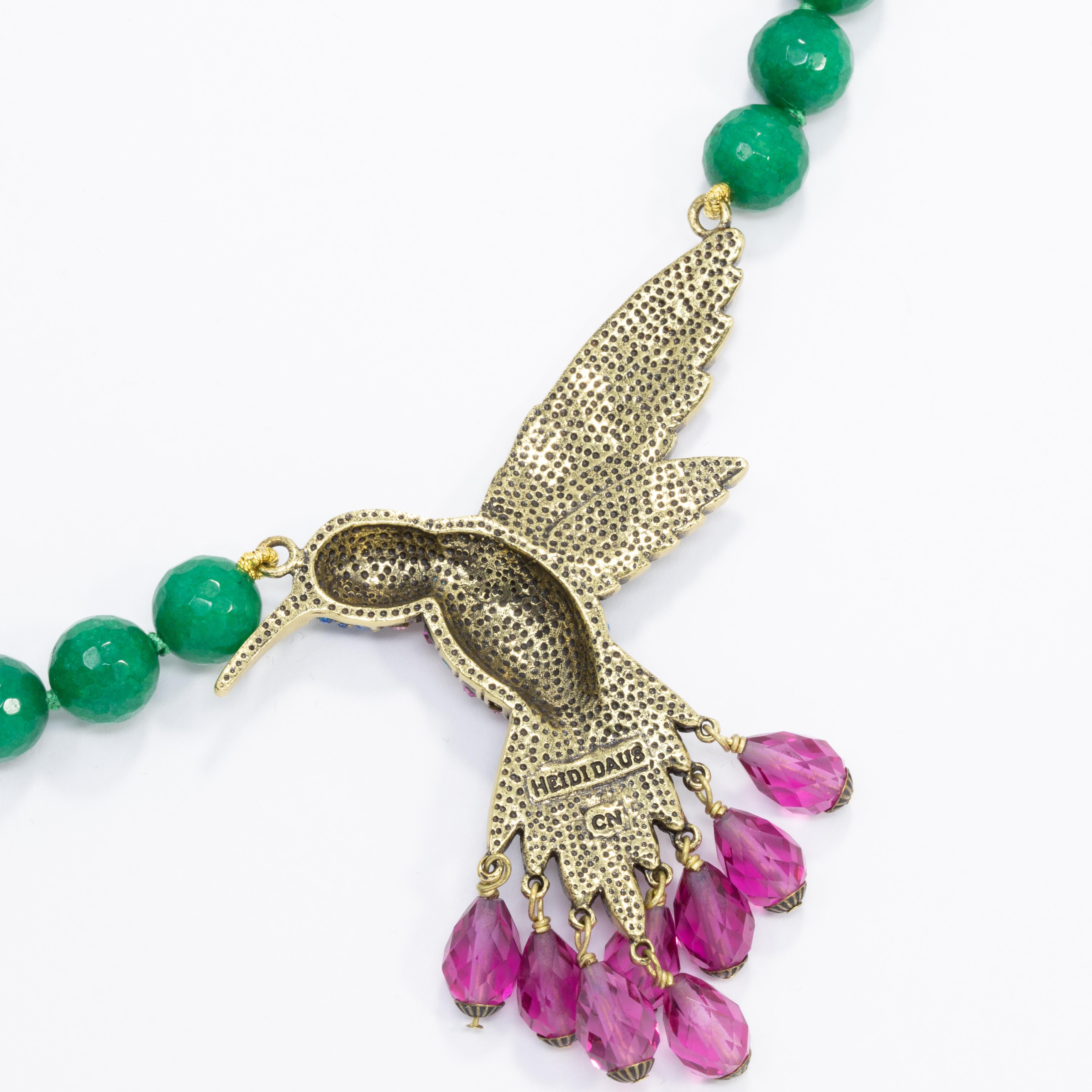 beaded hummingbird necklace