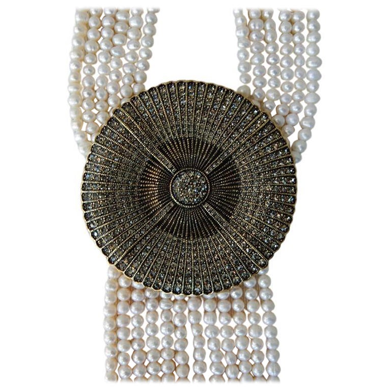 Heidi Daus "Espectacular disco belga" Collar XL de borlas de perlas cultivadas