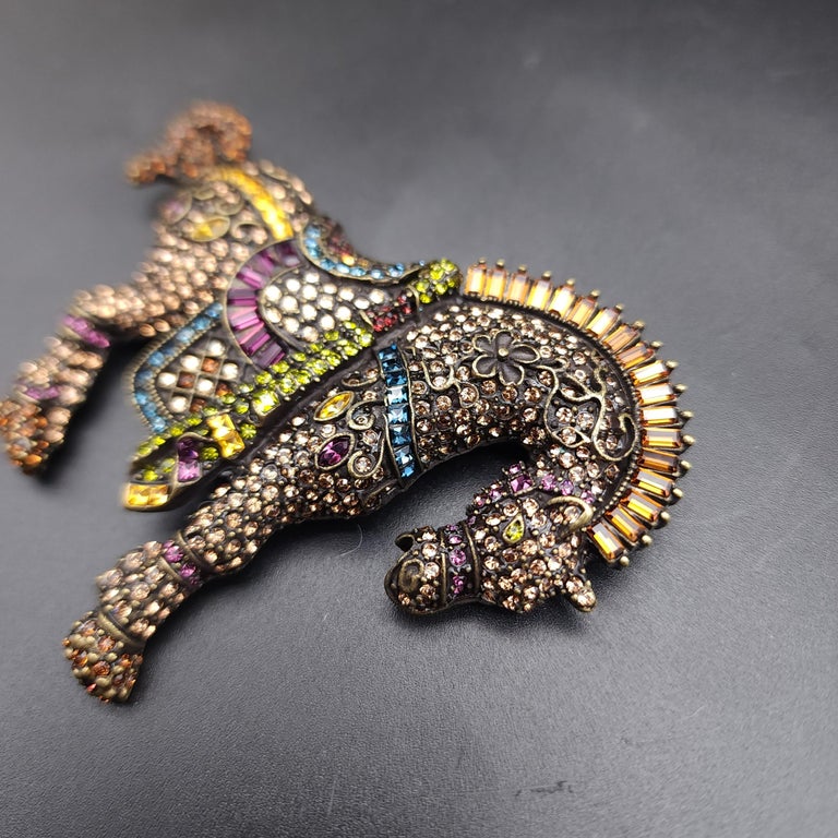 Spilla Coda Capelli Metallo Cavallo Graziosa Spilla Animale Cristallo Strass Tra - Foto 4