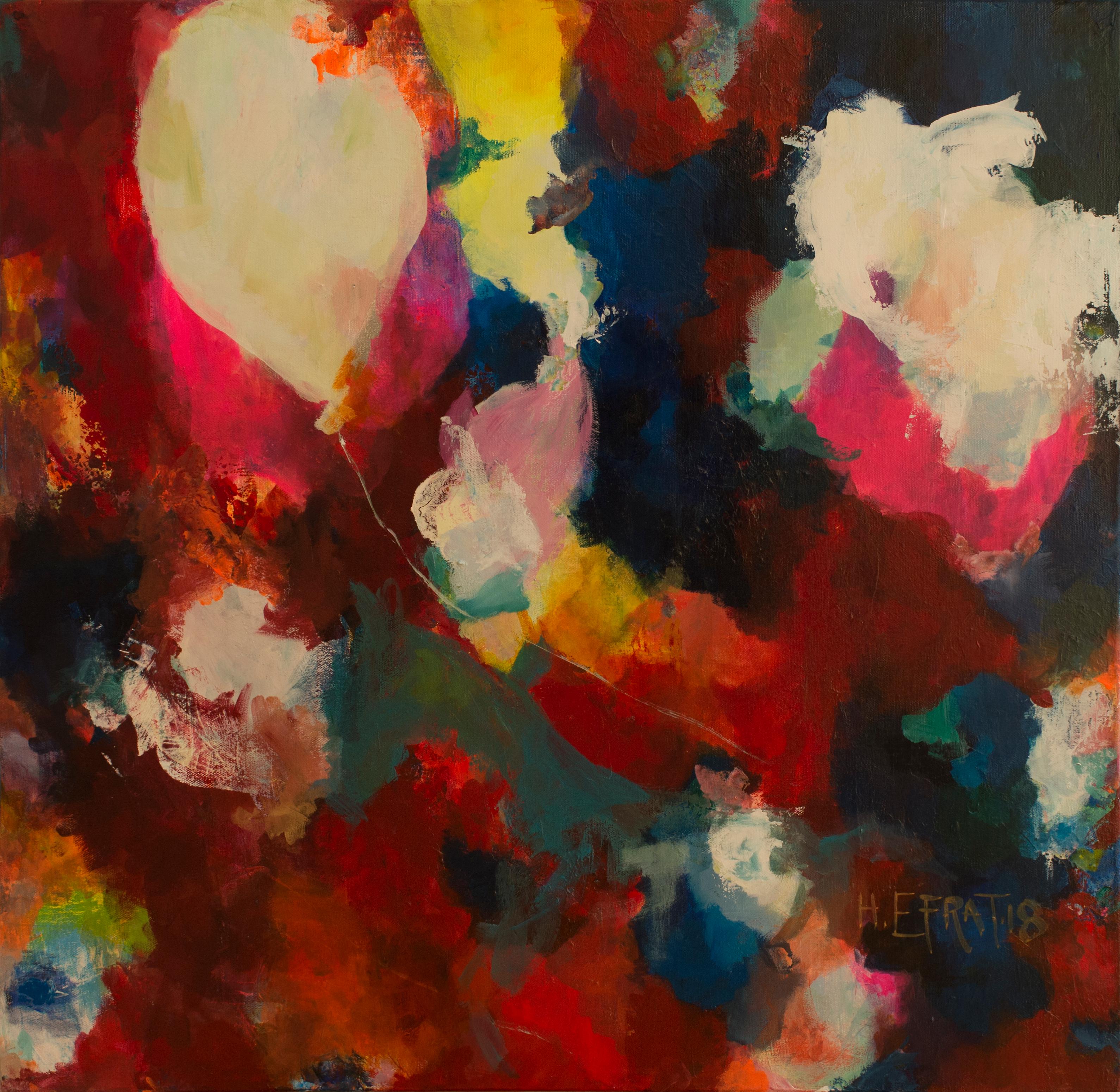 Heidi Efrati Abstract Painting - Bursting Bubbles