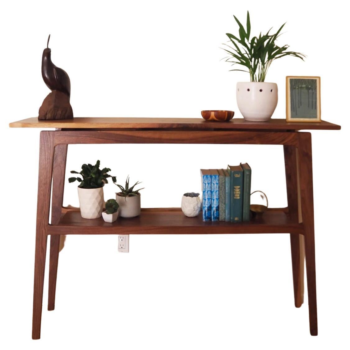 "Heidi" Entry Table - Mid-Century Modern Solid Walnut - Console Occasional End For Sale