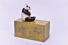 Ceramic panda bear urn, handcrafted ceramic urn by Heidi Hartmann
