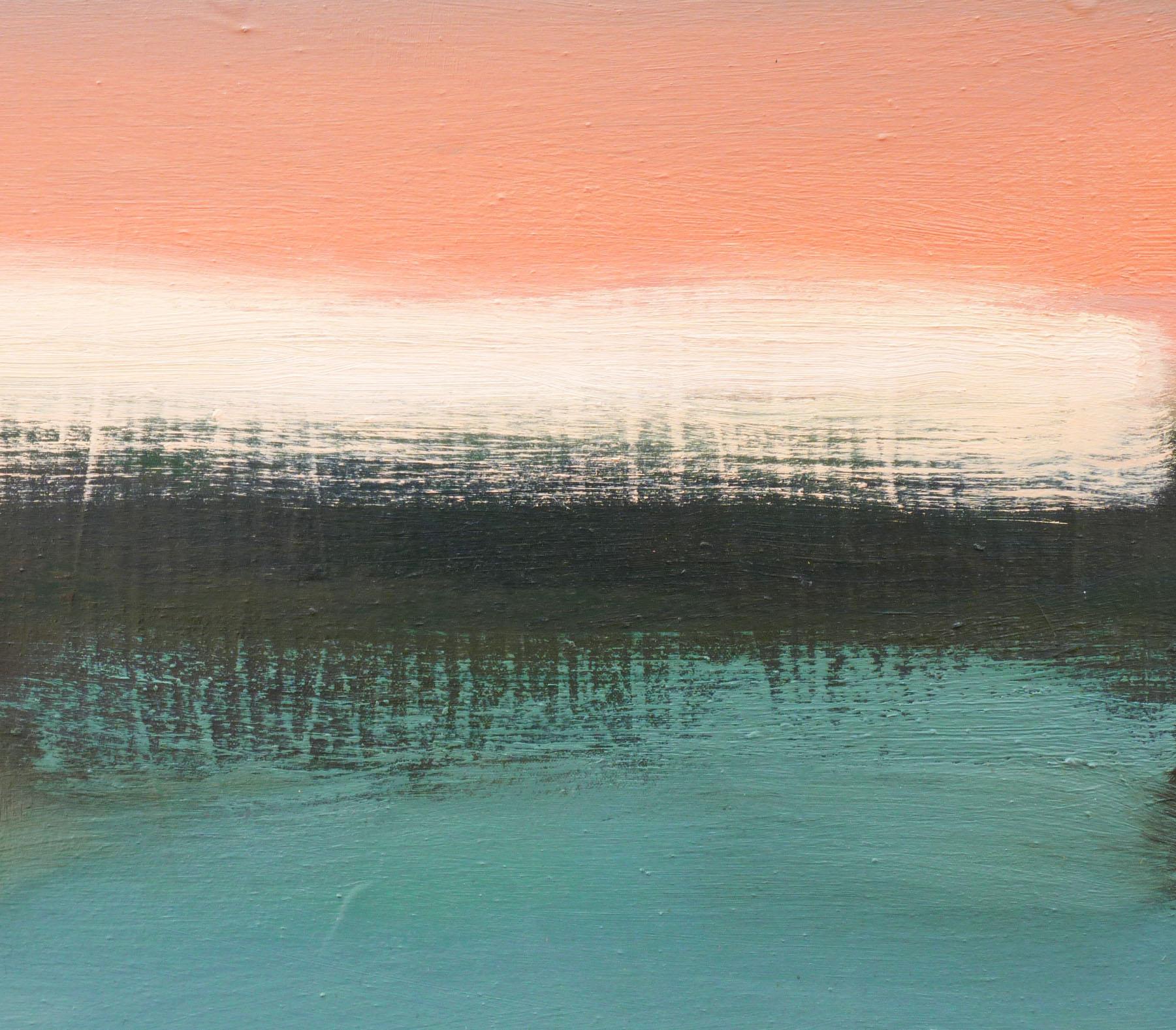 Un concetto carismatico, pittura ad olio astratta - Landscape Painting Blu di Heidi Hybl