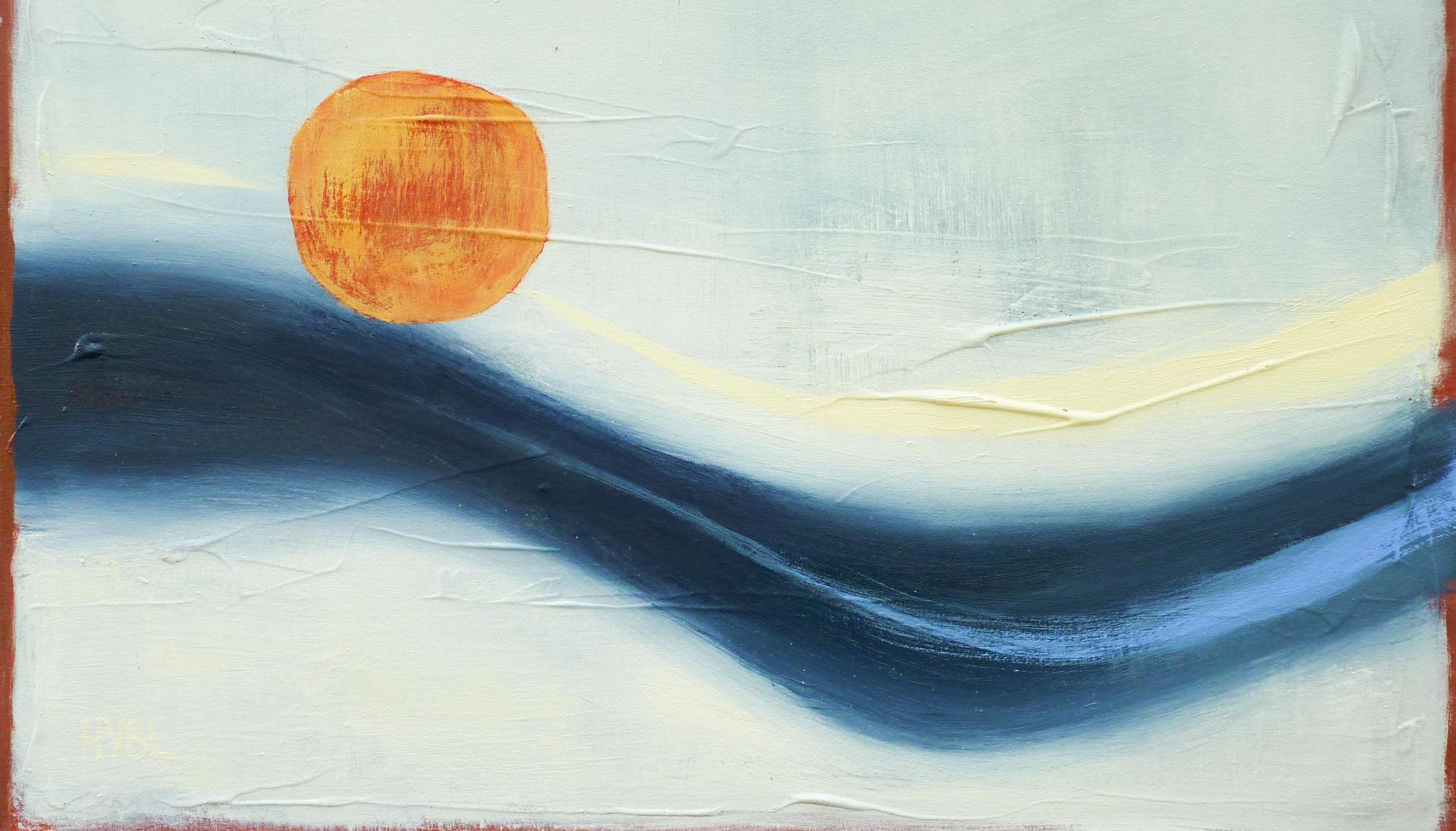 Arabesque, Pittura ad olio astratta - Abstract Painting Grigio di Heidi Hybl