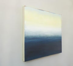 Bleu profond, peinture à l'huile abstraite