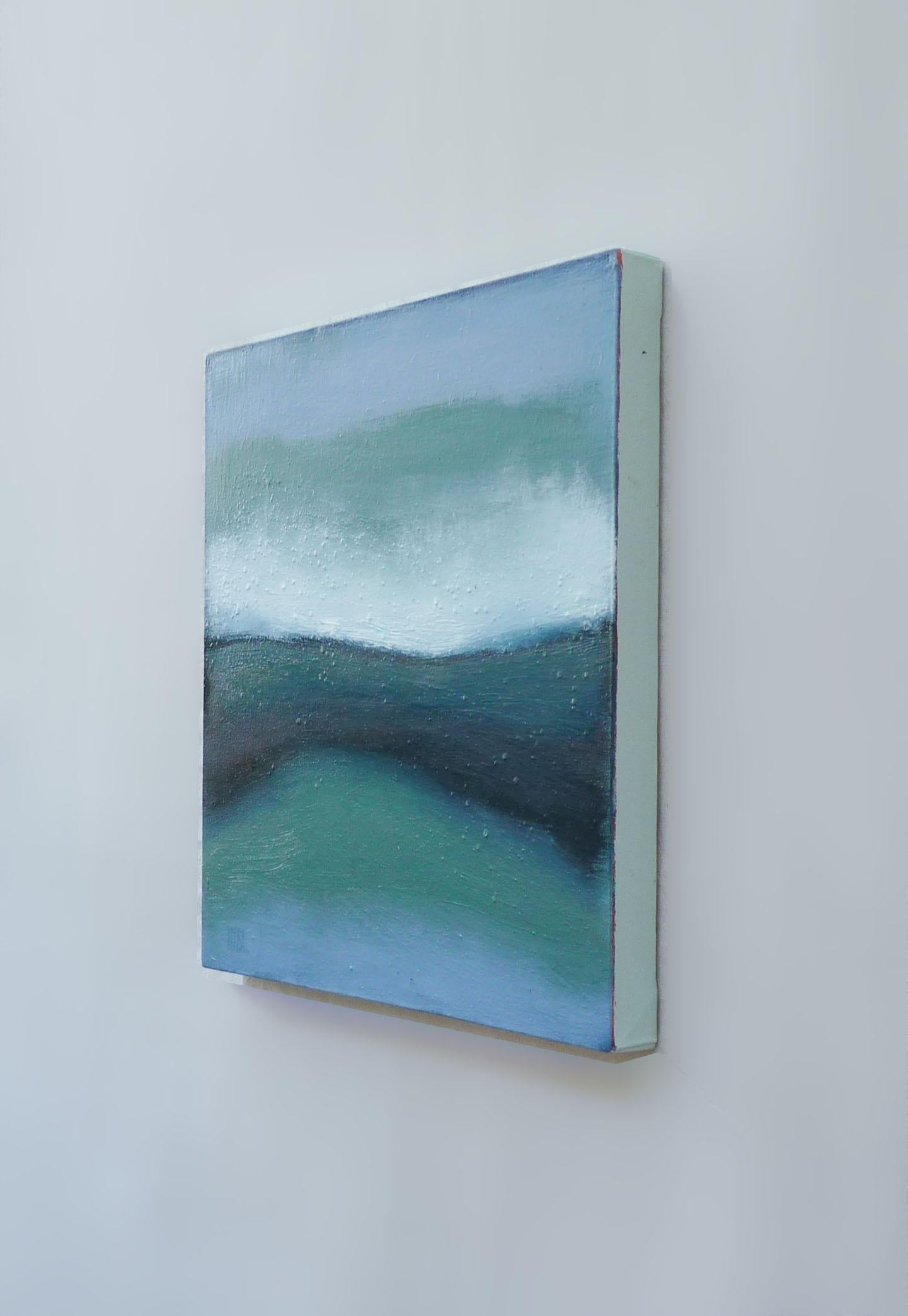 <p>Artist Comments<br>Artist Heidi Hybl presents an abstract seascape with rich blue and green hues. The colors of the Pacific Ocean glimmer in shifting waves, giving a peaceful and calm atmosphere. A soft band of white suggests a gentle fog as the