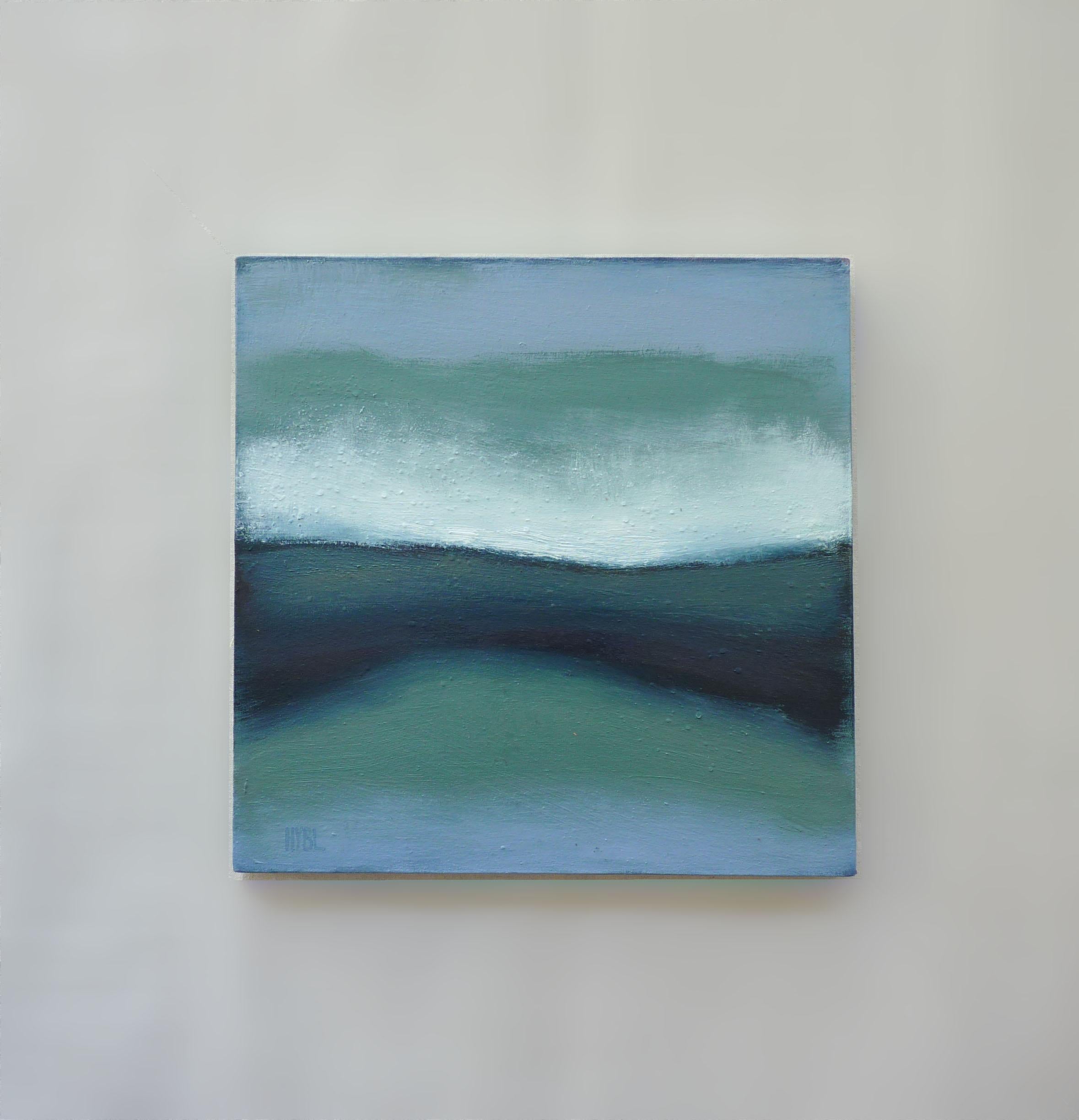 Fog de distance, peinture à l'huile abstraite - Abstrait Painting par Heidi Hybl