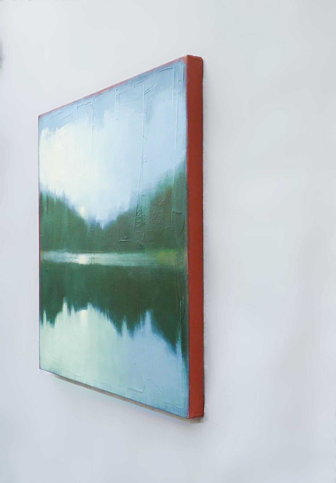 Alberi lontani, pittura a olio astratta - Painting di Heidi Hybl