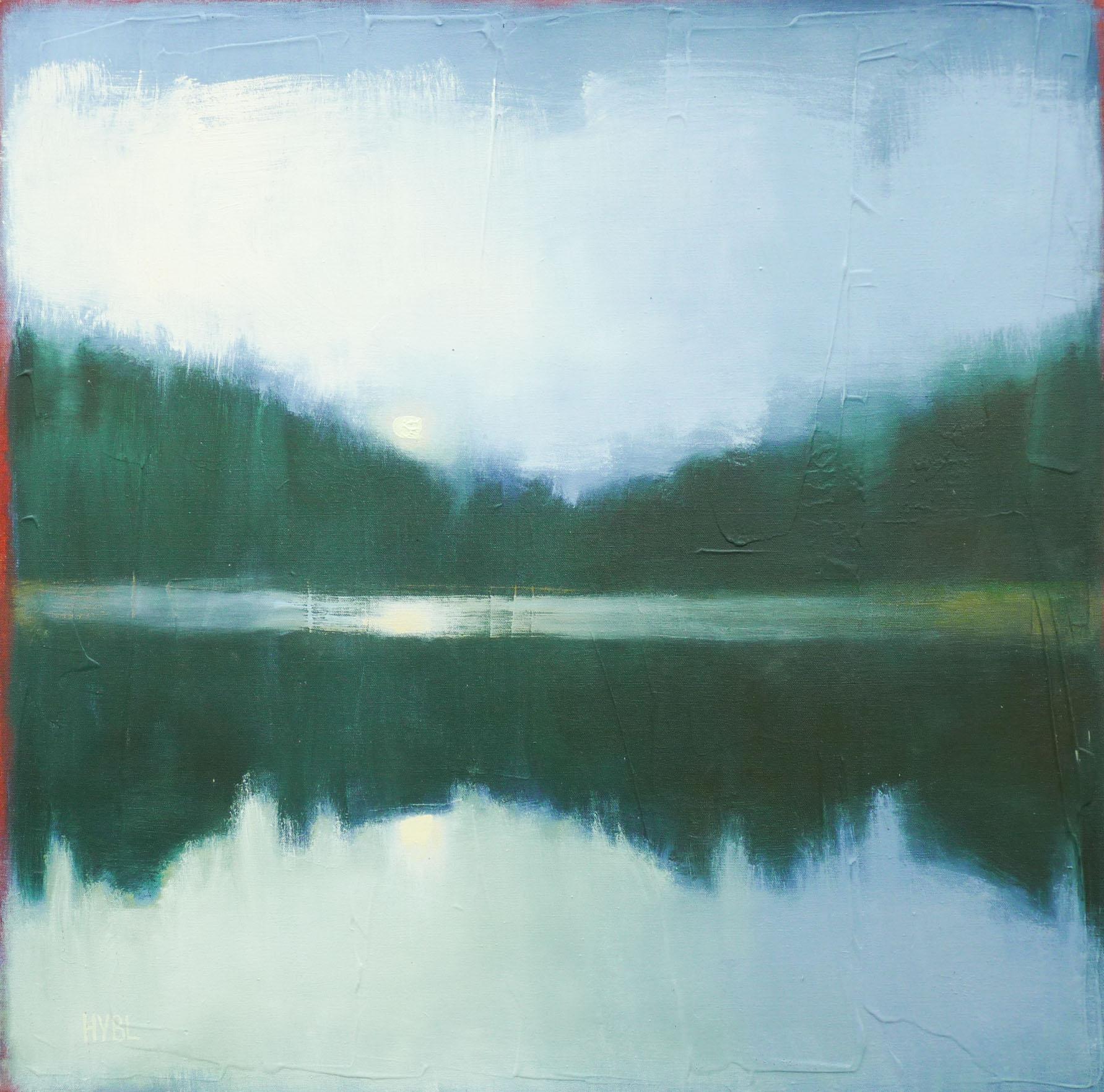 Abstract Painting di Heidi Hybl - Alberi lontani, pittura a olio astratta